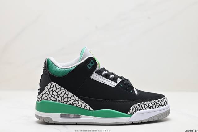 公司级nike Air Jordan 3 Retro皮革 潮流 防滑耐磨包裏性 中帮 复古篮球鞋 缜密拉帮及中底钢印细节 全新底模 货号:Ct853 80 尺码