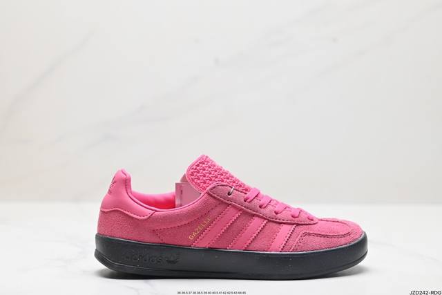 公司级adidas Originals Gazelle Indoor 三叶草休闲防滑耐磨低帮板鞋 鞋头出色设计 塑就出众贴合感 稳固的后跟贴合足部曲线设计 软弹