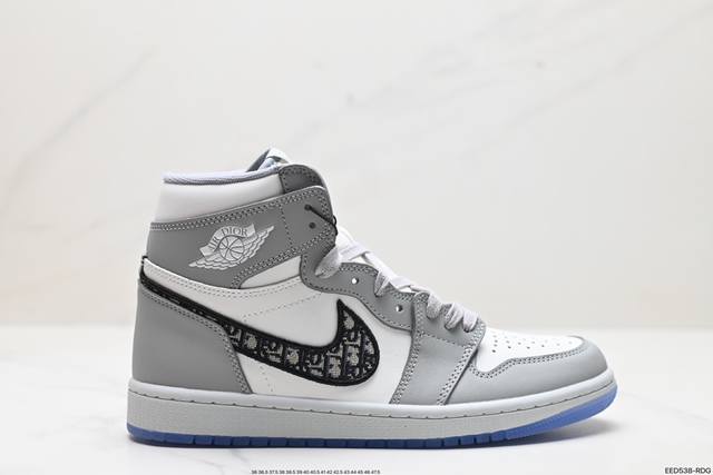 公司级dior X Nike Jordan Air Jordan 1 High Og 皮革 明星同款 减震防滑耐磨 高帮 复古篮球鞋 原楦原纸板 原厂头层皮料