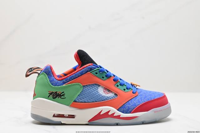 公司级nike Jordan Air Jordan 5 Retro Low Cny 皮革 舒适百搭 防滑 耐磨 低帮 复古篮球鞋 中底侧面带有战斗机的鲨鱼牙齿纹