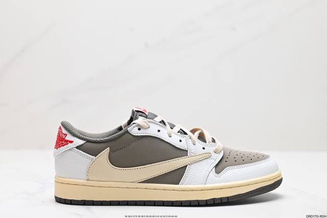 真标nike Aj1倒勾travis Scott X Air Jordan 1 reverse Mocha Aj1乔1 联名倒钩 低帮文化篮球鞋 完美品质出货