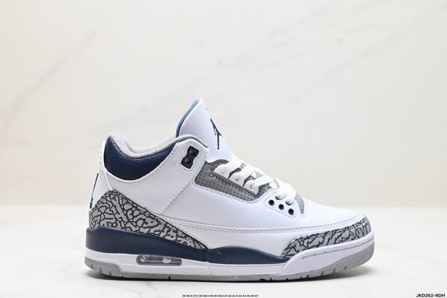 公司级nike Air Jordan 3 Retro皮革 潮流 防滑耐磨包裏性 中帮 复古篮球鞋 缜密拉帮及中底钢印细节 全新底模 货号:Ck9246-102