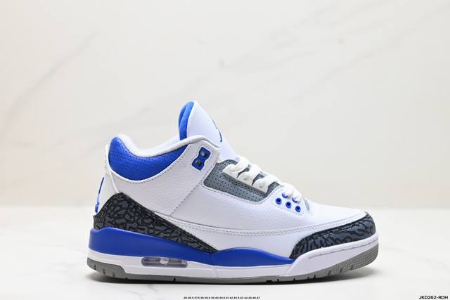 公司级nike Air Jordan 3 Retro皮革 潮流 防滑耐磨包裏性 中帮 复古篮球鞋 缜密拉帮及中底钢印细节 全新底模 货号:Ck9246-102