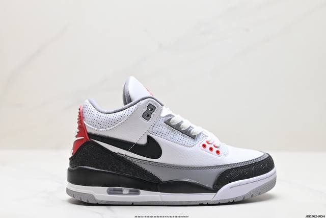 公司级nike Air Jordan 3 Retro皮革 潮流 防滑耐磨包裏性 中帮 复古篮球鞋 缜密拉帮及中底钢印细节 全新底模 货号:Ck9246-102