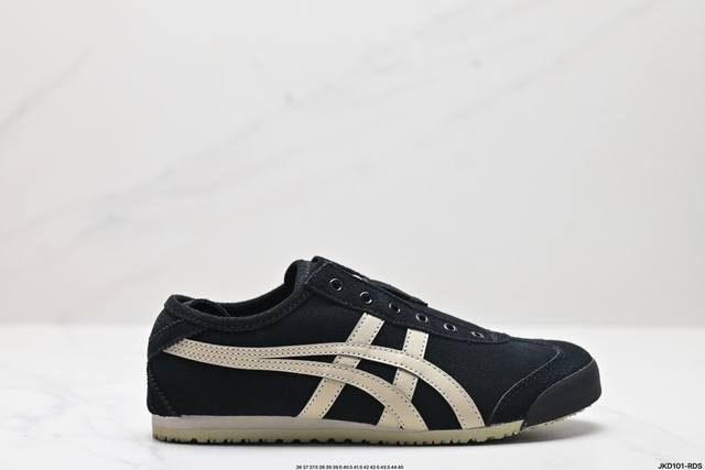 公司级onitsuka Tiger鬼冢虎 Mexico 66 Slip-On 一脚蹬低帮夏季透气运动休闲鞋 货号:1183B78 01 尺码:36 37 37.