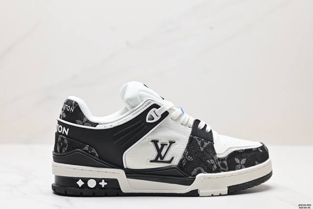 公司级全新lv路易威登louis Vuitton Trainer Sneaker Low休闲运动文化百搭板鞋 尺码:40-45 id:Jkd129-Rds