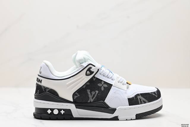 公司级全新lv路易威登louis Vuitton Trainer Sneaker Low休闲运动文化百搭板鞋 尺码:40-45 id:Jkd129-Rds