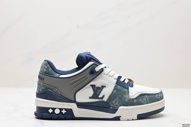 公司级全新lv路易威登louis Vuitton Trainer Sneaker Low休闲运动文化百搭板鞋 尺码:40-45 id:Jkd129-Rds