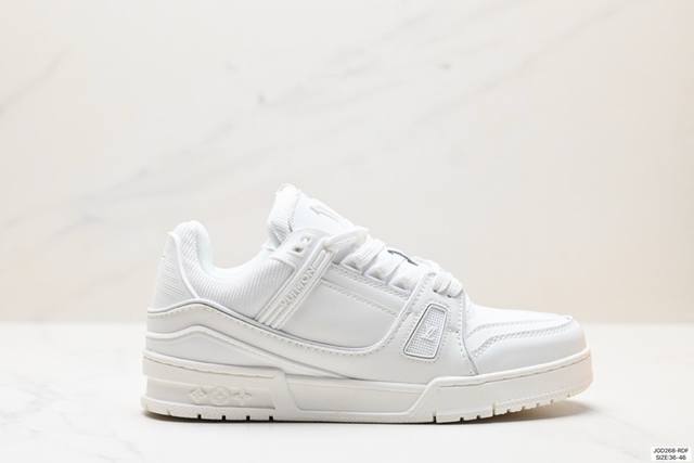 降价 公司级全新lv路易威登louis Vuitton Trainer Sneaker Low休闲运动文化百搭板鞋 尺码:36-46 id:Jgd268-Rdf