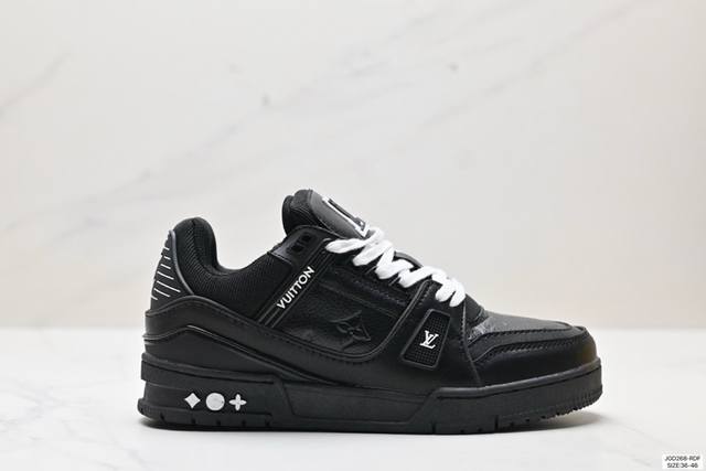 降价 公司级全新lv路易威登louis Vuitton Trainer Sneaker Low休闲运动文化百搭板鞋 尺码:36-46 id:Jgd268-Rdf