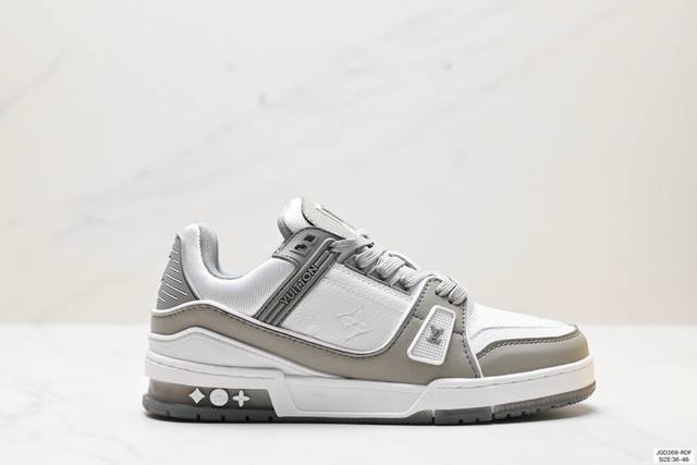 降价 公司级全新lv路易威登louis Vuitton Trainer Sneaker Low休闲运动文化百搭板鞋 尺码:36-46 id:Jgd268-Rdf