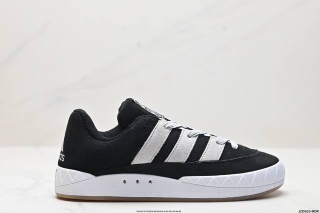 公司级adidas Adimatic Low 马蒂奇系列低帮 复古鲨鱼面包鞋运动休闲滑板板鞋 整个鞋面由色彩艳丽的麂皮制成 搭配品牌标志性大尺寸三条纹 Logo