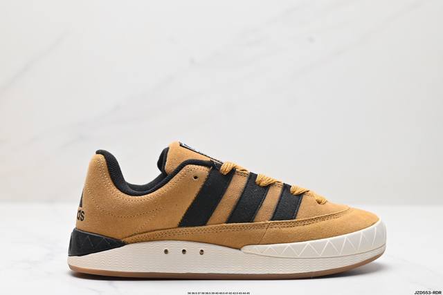 公司级adidas Adimatic Low 马蒂奇系列低帮 复古鲨鱼面包鞋运动休闲滑板板鞋 整个鞋面由色彩艳丽的麂皮制成 搭配品牌标志性大尺寸三条纹 Logo