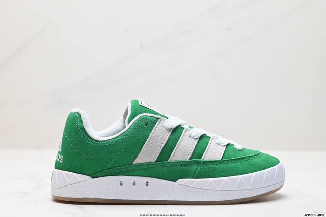 公司级adidas Adimatic Low 马蒂奇系列低帮 复古鲨鱼面包鞋运动休闲滑板板鞋 整个鞋面由色彩艳丽的麂皮制成 搭配品牌标志性大尺寸三条纹 Logo