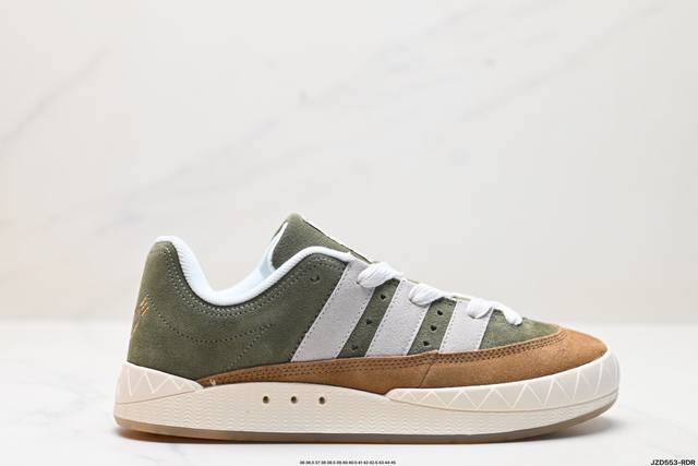 公司级adidas Adimatic Low 马蒂奇系列低帮 复古鲨鱼面包鞋运动休闲滑板板鞋 整个鞋面由色彩艳丽的麂皮制成 搭配品牌标志性大尺寸三条纹 Logo