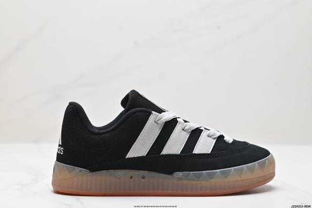 公司级adidas Adimatic Low 马蒂奇系列低帮 复古鲨鱼面包鞋运动休闲滑板板鞋 整个鞋面由色彩艳丽的麂皮制成 搭配品牌标志性大尺寸三条纹 Logo