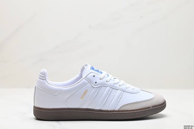 真标阿迪达斯三叶草adidas Originals Samba Vegan Og”Spd”桑巴舞系列绅士德训足球风百搭低帮休闲运动板鞋 货号:B75807 尺码