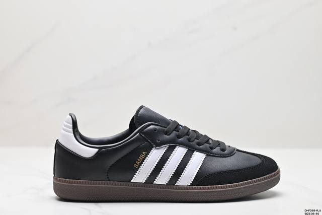 真标阿迪达斯三叶草adidas Originals Samba Vegan Og”Spd”桑巴舞系列绅士德训足球风百搭低帮休闲运动板鞋 货号:B75807 尺码