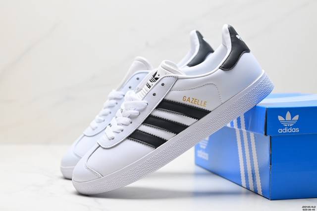 真标adidas Originals Gazelle 三叶草休闲防滑耐磨低帮板鞋 鞋头出色设计 塑就出众贴合感 稳固的后跟贴合足部曲线设计 软弹舒适 不易磨脚