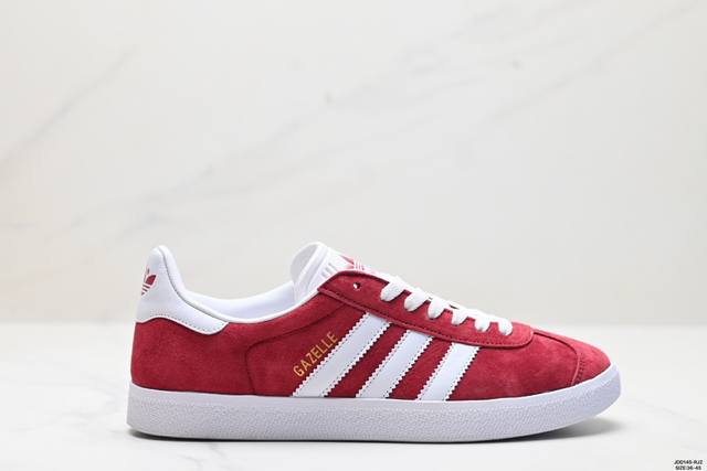 真标adidas Originals Gazelle 三叶草休闲防滑耐磨低帮板鞋 鞋头出色设计 塑就出众贴合感 稳固的后跟贴合足部曲线设计 软弹舒适 不易磨脚