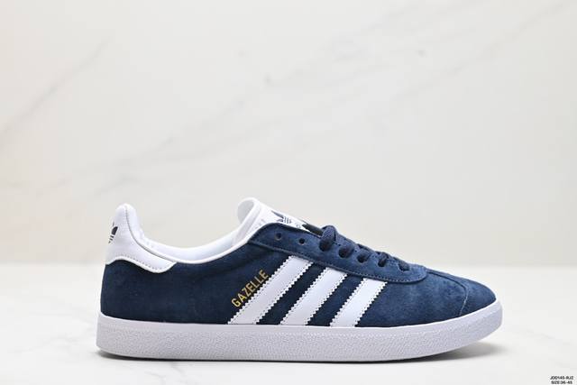 真标adidas Originals Gazelle 三叶草休闲防滑耐磨低帮板鞋 鞋头出色设计 塑就出众贴合感 稳固的后跟贴合足部曲线设计 软弹舒适 不易磨脚