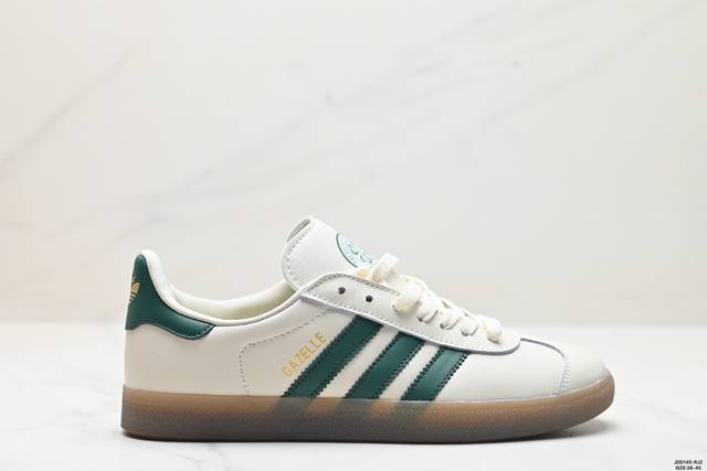 真标adidas Originals Gazelle 三叶草休闲防滑耐磨低帮板鞋 鞋头出色设计 塑就出众贴合感 稳固的后跟贴合足部曲线设计 软弹舒适 不易磨脚