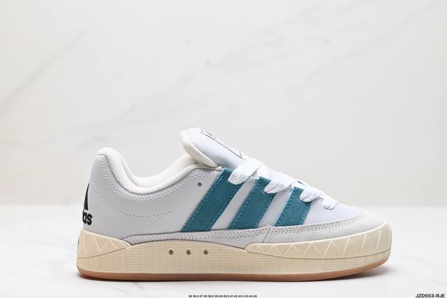 公司级adidas Adimatic Low 马蒂奇系列低帮 复古鲨鱼面包鞋运动休闲滑板板鞋 整个鞋面由色彩艳丽的麂皮制成 搭配品牌标志性大尺寸三条纹 Logo - 点击图像关闭