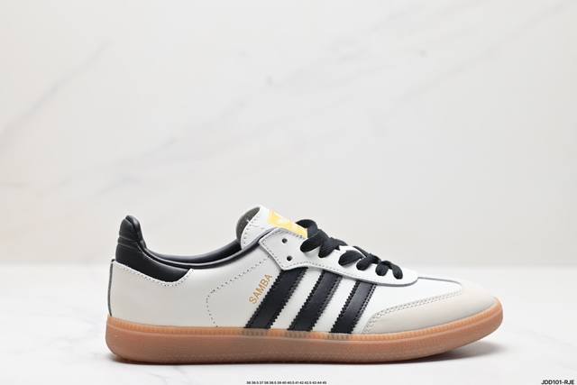 公司级阿迪达斯三叶草adidas Originals Samba Og 桑巴舞系列绅士德训足球风百搭低帮休闲运动板鞋 货号:Ji4218 尺码:36 36.5