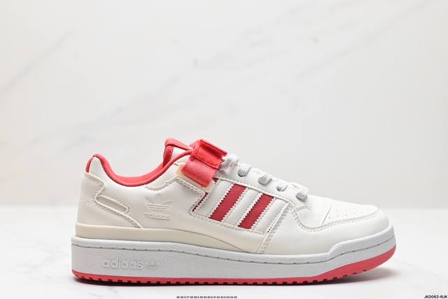 公司级阿迪达斯 Adidas Forum Low Cl 低帮百搭潮流休闲运动板鞋 以复古篮球鞋的外形为基础 采用皮革拼接 简约百搭 更加贴合舒适 中底内侧网格造