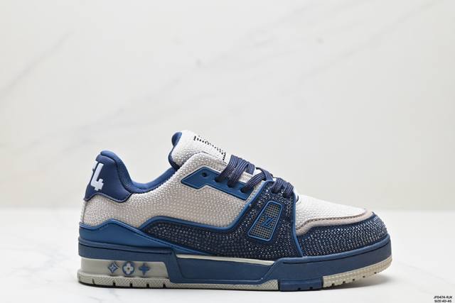 公司级全新lv路易威登louis Vuitton Trainer Sneaker Low休闲运动文化百搭板鞋 尺码:40-45 id:Jfd474-Rjk