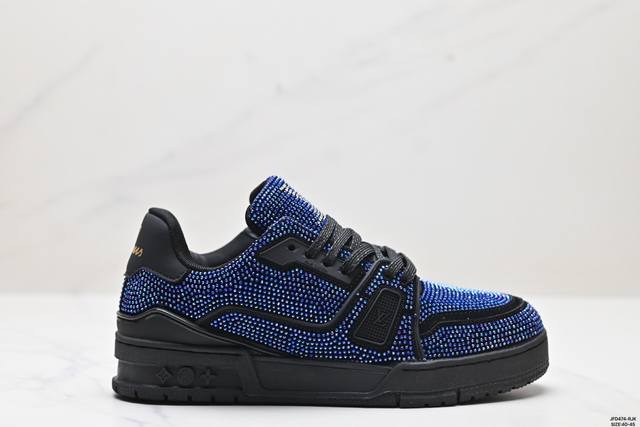 公司级全新lv路易威登louis Vuitton Trainer Sneaker Low休闲运动文化百搭板鞋 尺码:40-45 id:Jfd474-Rjk