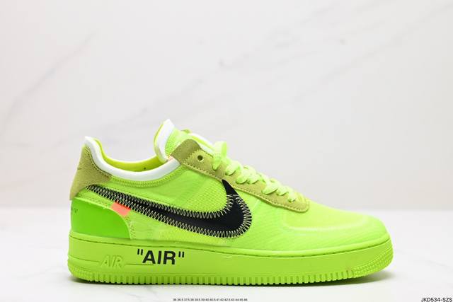 公司级off-White X Nike Air Force 1 Ow联名空军一号 鞋款延续了此次联名的设计风格，整体以白色为主调，鞋身内侧同样印有大面积标语，奶