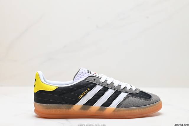 公司级adidas Originals Gazelle Indoor 三叶草休闲防滑耐磨低帮板鞋 鞋头出色设计 塑就出众贴合感 稳固的后跟贴合足部曲线设计 软弹