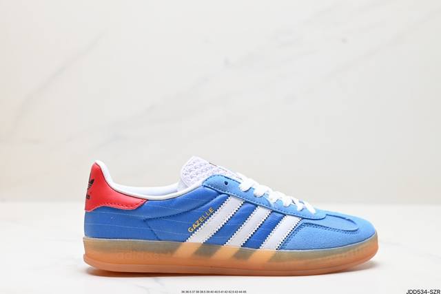 公司级adidas Originals Gazelle Indoor 三叶草休闲防滑耐磨低帮板鞋 鞋头出色设计 塑就出众贴合感 稳固的后跟贴合足部曲线设计 软弹 - 点击图像关闭