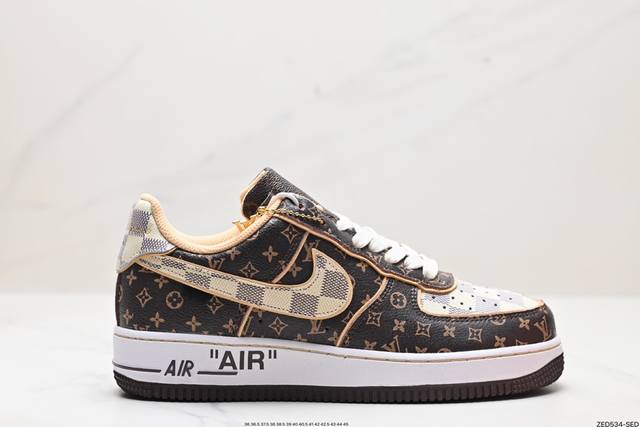 公司级nike Air Force 1 X Louis Vuitton 原楦头原纸板 打造纯正低帮空军版型 专注外贸渠道 全掌内置蜂窝气垫 原盒配件 原厂中底钢