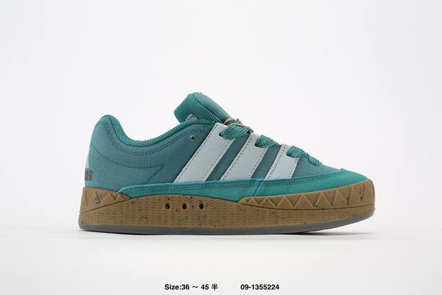 公司级adidas Adimatic Low 马蒂奇系列低帮 复古鲨鱼面包鞋运动休闲滑板板鞋 整个鞋面由色彩艳丽的麂皮制成 搭配品牌标志性大尺寸三条纹 Logo