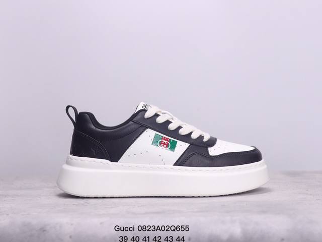 Gucci 轻奢单品鞋 广东品质原厂 高奢古驰gucci Screener Gg High-Top Sneaker休闲潮鞋系列意大利进口超软小牛皮+刺绣搭配 原 - 点击图像关闭