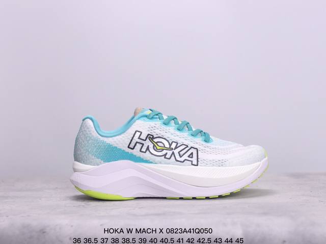 公司级hoka W Mach X 全新配色 这个品牌来自于新西兰的毛利语，Hoka表示大地，One One表示飞越，连起来就是飞越地平线，One One不是读作