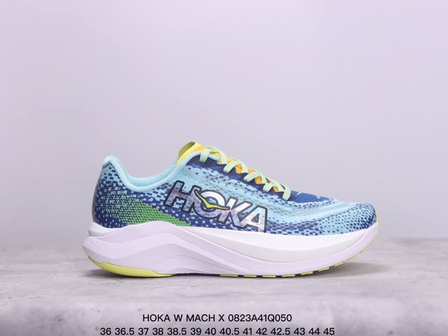 公司级hoka W Mach X 全新配色 这个品牌来自于新西兰的毛利语，Hoka表示大地，One One表示飞越，连起来就是飞越地平线，One One不是读作