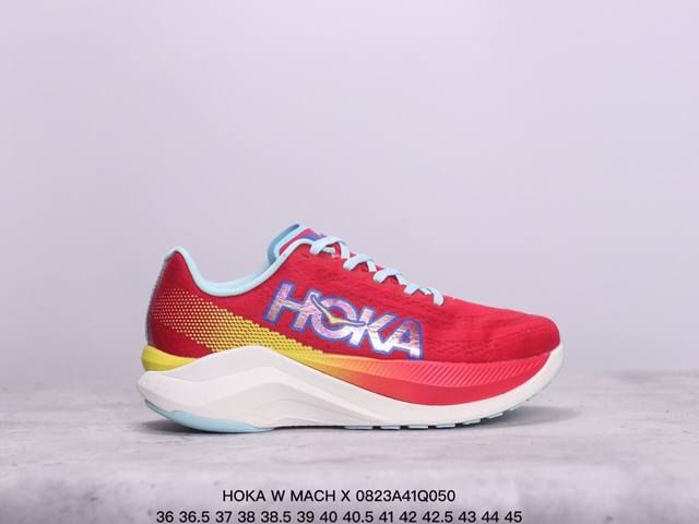 公司级hoka W Mach X 全新配色 这个品牌来自于新西兰的毛利语，Hoka表示大地，One One表示飞越，连起来就是飞越地平线，One One不是读作