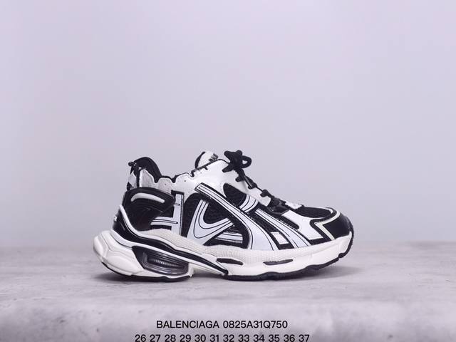 巴黎世家 阿迪达斯联名款 balenciaga Adidas联名track Forum老爹鞋百搭透气厚底潮鞋 巴黎世家欧洲站走秀款双层底内侧魔术贴男女童真皮拼色