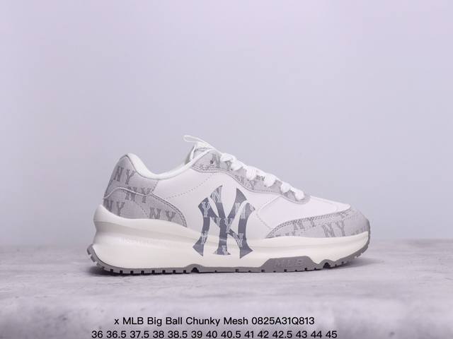 公司级korea韩国限定发售ny美国榄球洋基队限定 X Mlb Big Ball Chunky Mesh 厚底老爹系列低帮网织轻量休闲运动慢跑鞋 货号:3Arn