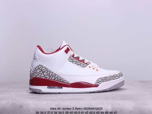 公司级nike Air Jordan 3 Retro皮革 潮流 防滑耐磨包裏性 中帮 复古篮球鞋 缜密拉帮及中底钢印细节 全新底模 货号:Fn0344-001 - 点击图像关闭