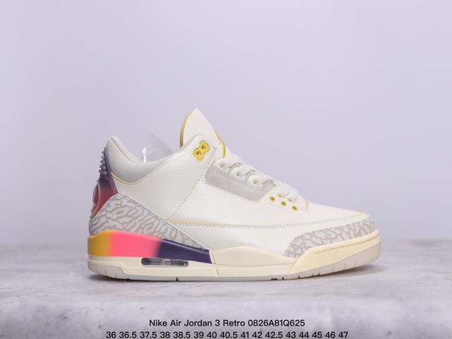 公司级nike Air Jordan 3 Retro皮革 潮流 防滑耐磨包裏性 中帮 复古篮球鞋 缜密拉帮及中底钢印细节 全新底模 货号:Fn0344-001