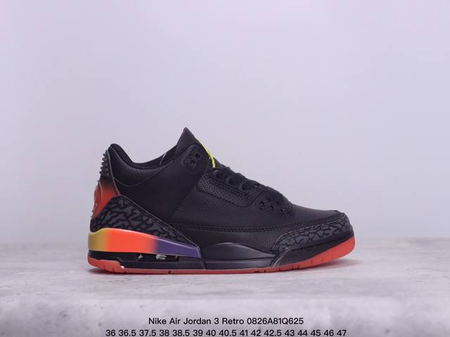 公司级nike Air Jordan 3 Retro皮革 潮流 防滑耐磨包裏性 中帮 复古篮球鞋 缜密拉帮及中底钢印细节 全新底模 货号:Fn0344-001