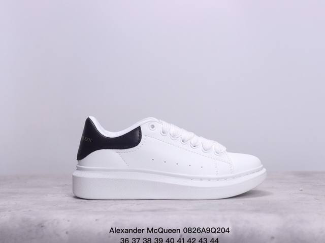 意大利高奢品牌alexander Mcqueen亚历山大 麦昆 Sole Leather Sneakers低帮时装厚底休闲运动小白鞋 货号:383942 xm0