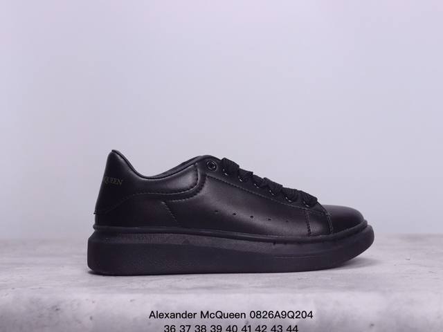 意大利高奢品牌alexander Mcqueen亚历山大 麦昆 Sole Leather Sneakers低帮时装厚底休闲运动小白鞋 货号:383942 xm0