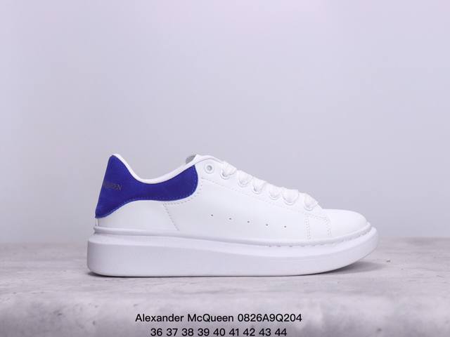 意大利高奢品牌alexander Mcqueen亚历山大 麦昆 Sole Leather Sneakers低帮时装厚底休闲运动小白鞋 货号:383942 xm0