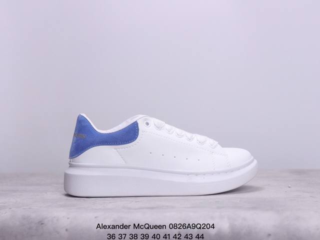 意大利高奢品牌alexander Mcqueen亚历山大 麦昆 Sole Leather Sneakers低帮时装厚底休闲运动小白鞋 货号:383942 xm0