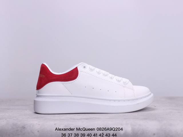 意大利高奢品牌alexander Mcqueen亚历山大 麦昆 Sole Leather Sneakers低帮时装厚底休闲运动小白鞋 货号:383942 xm0